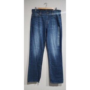 NWT Old Navy Jeans Mens 34x34 Blue Medium Wash Straight Distressed Denim